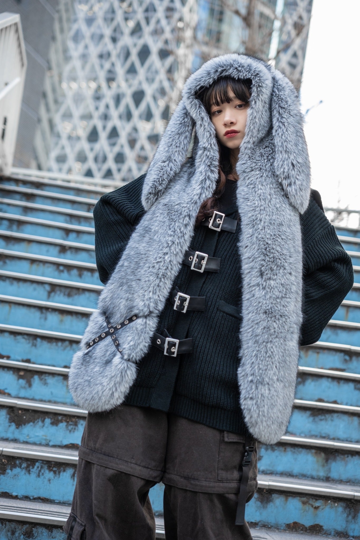 gibous×dependoll rabbit milky fur muffler