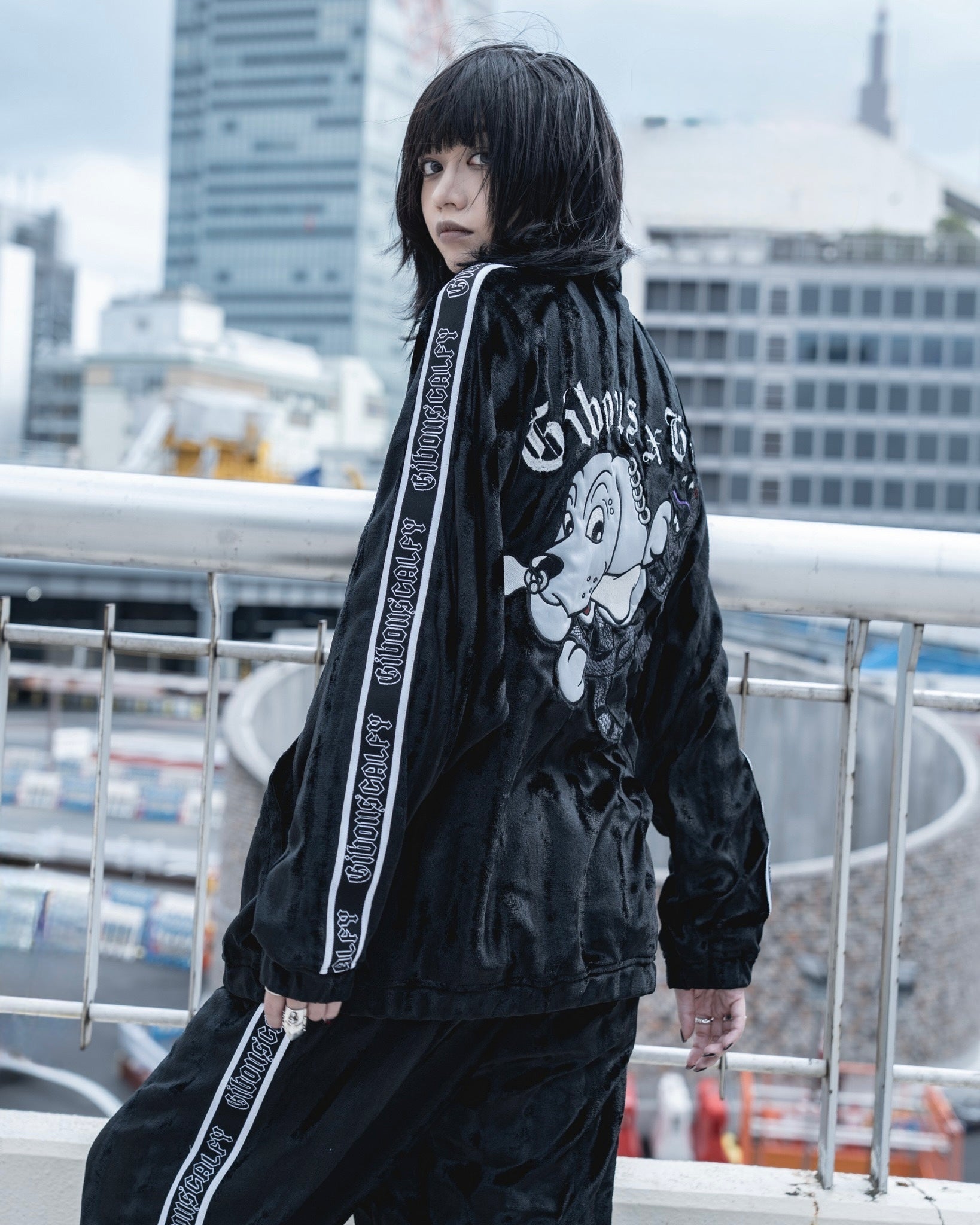 【受注生産】gibous×GALFY velour track jacket set up