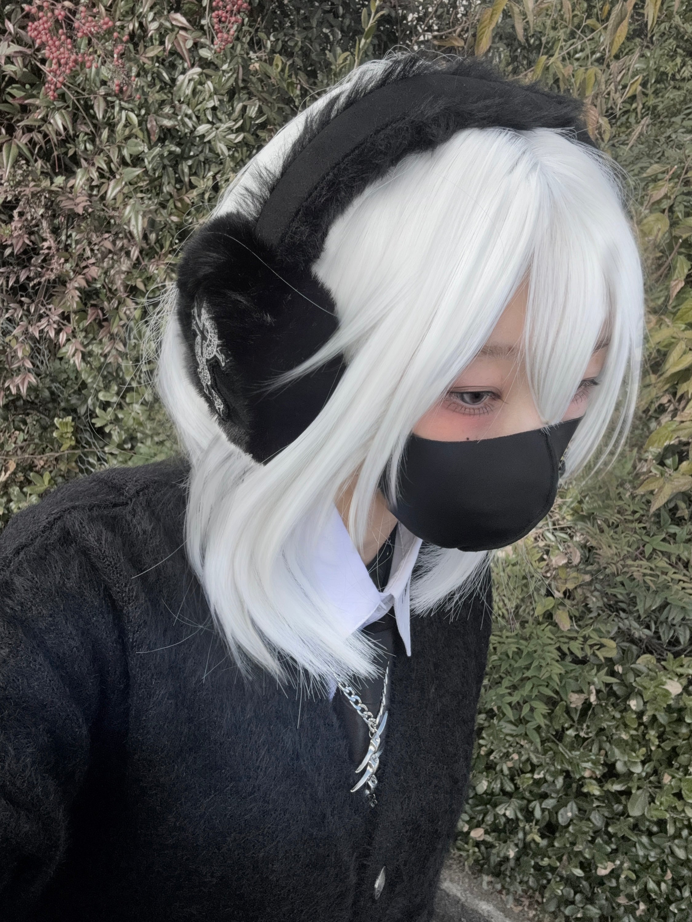 gibous snake cross black fur earflap