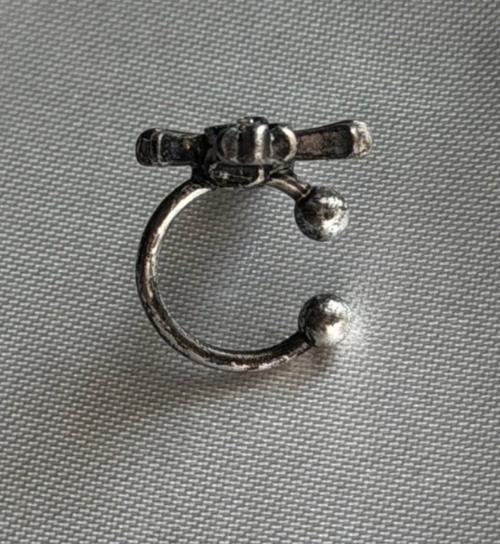 gibous snake cross ear cuff