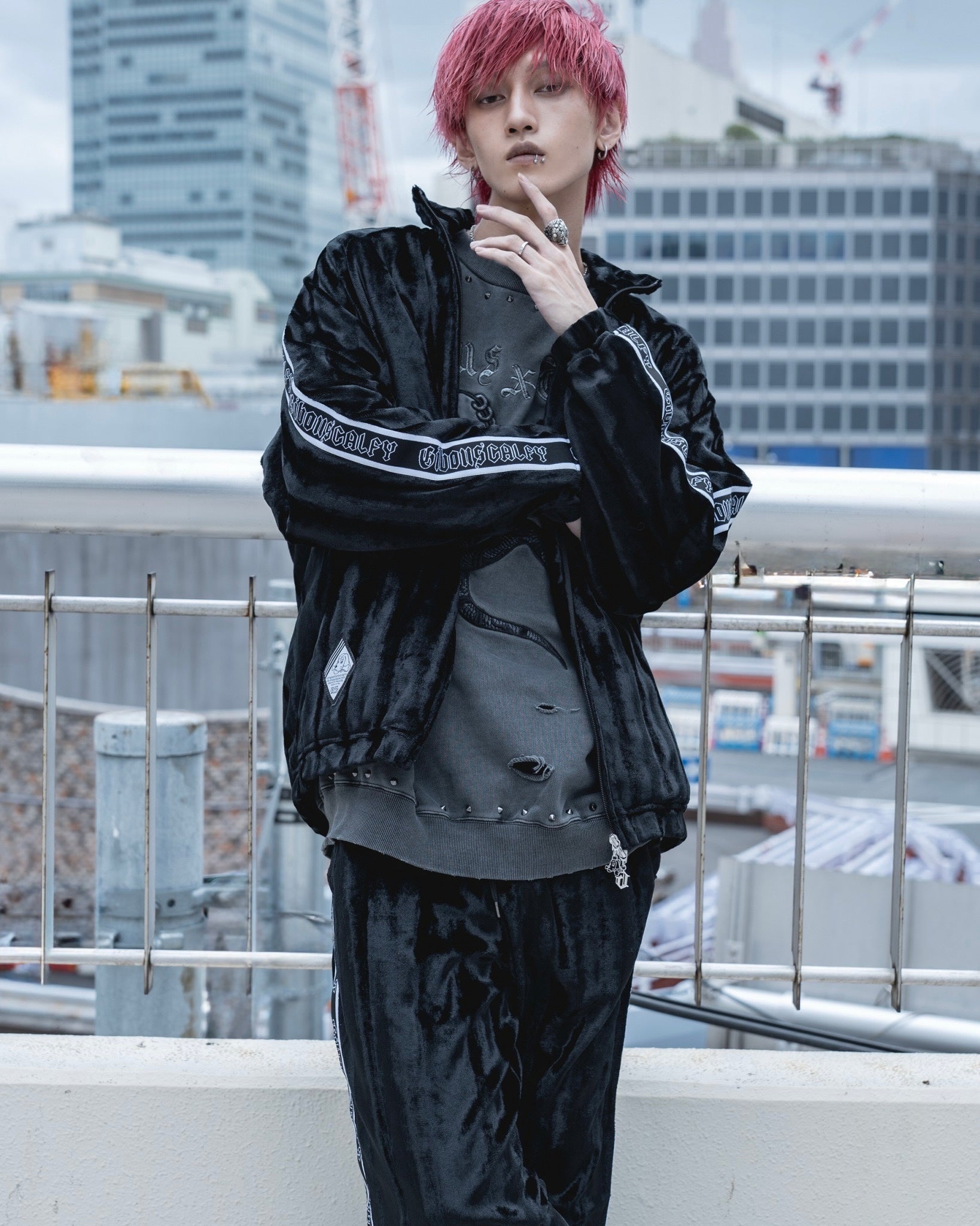 【受注生産】gibous×GALFY velour track jacket set up