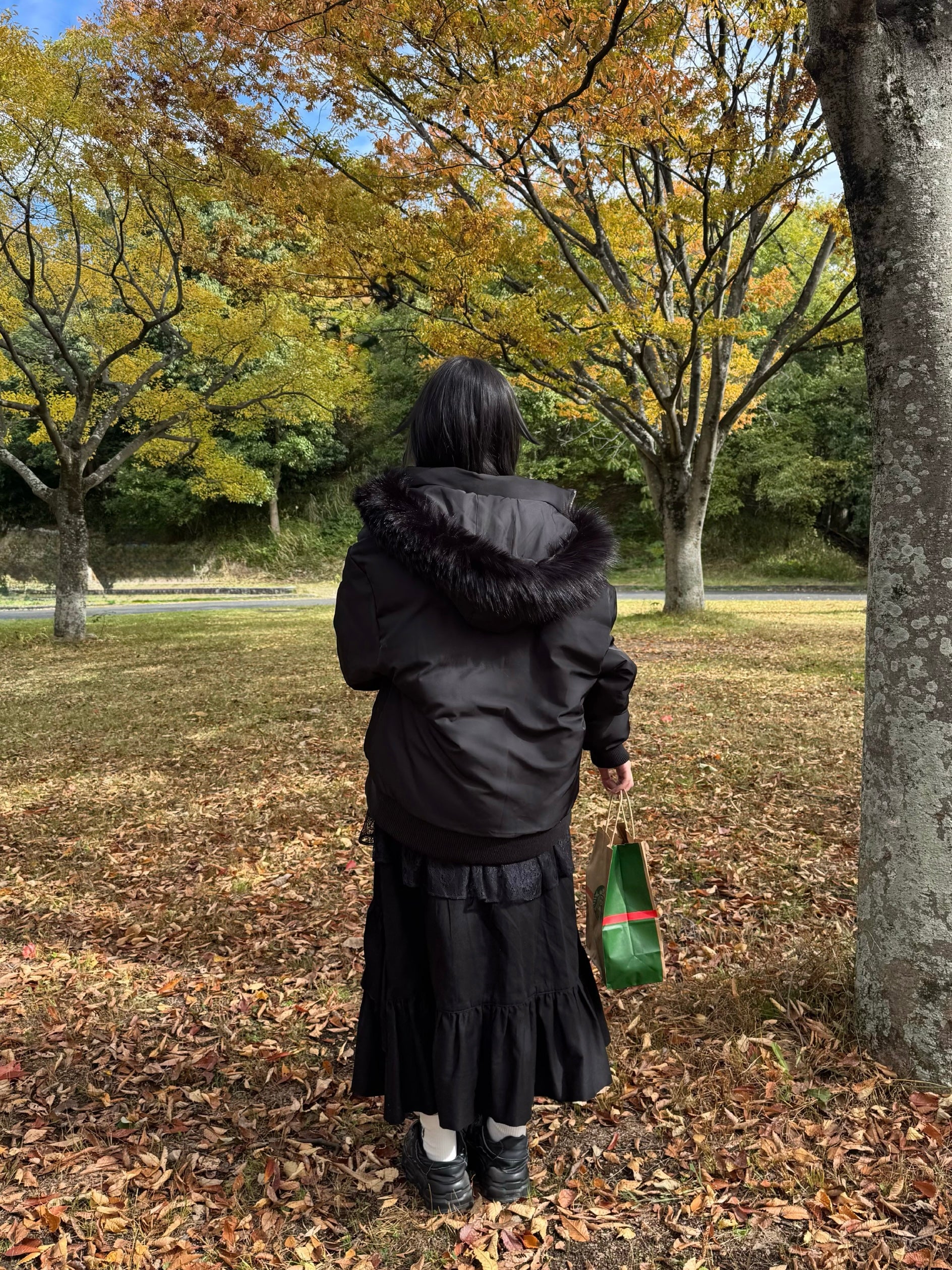 gibous warm padded 3way fur blouson