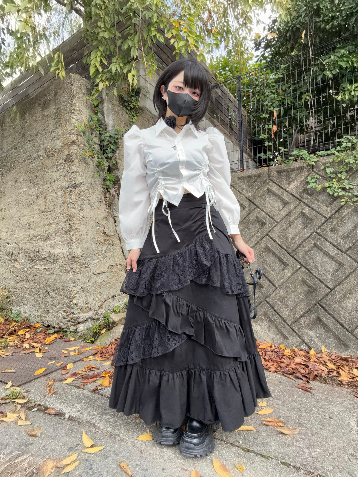gibous scorpion puff sleeves shirt white