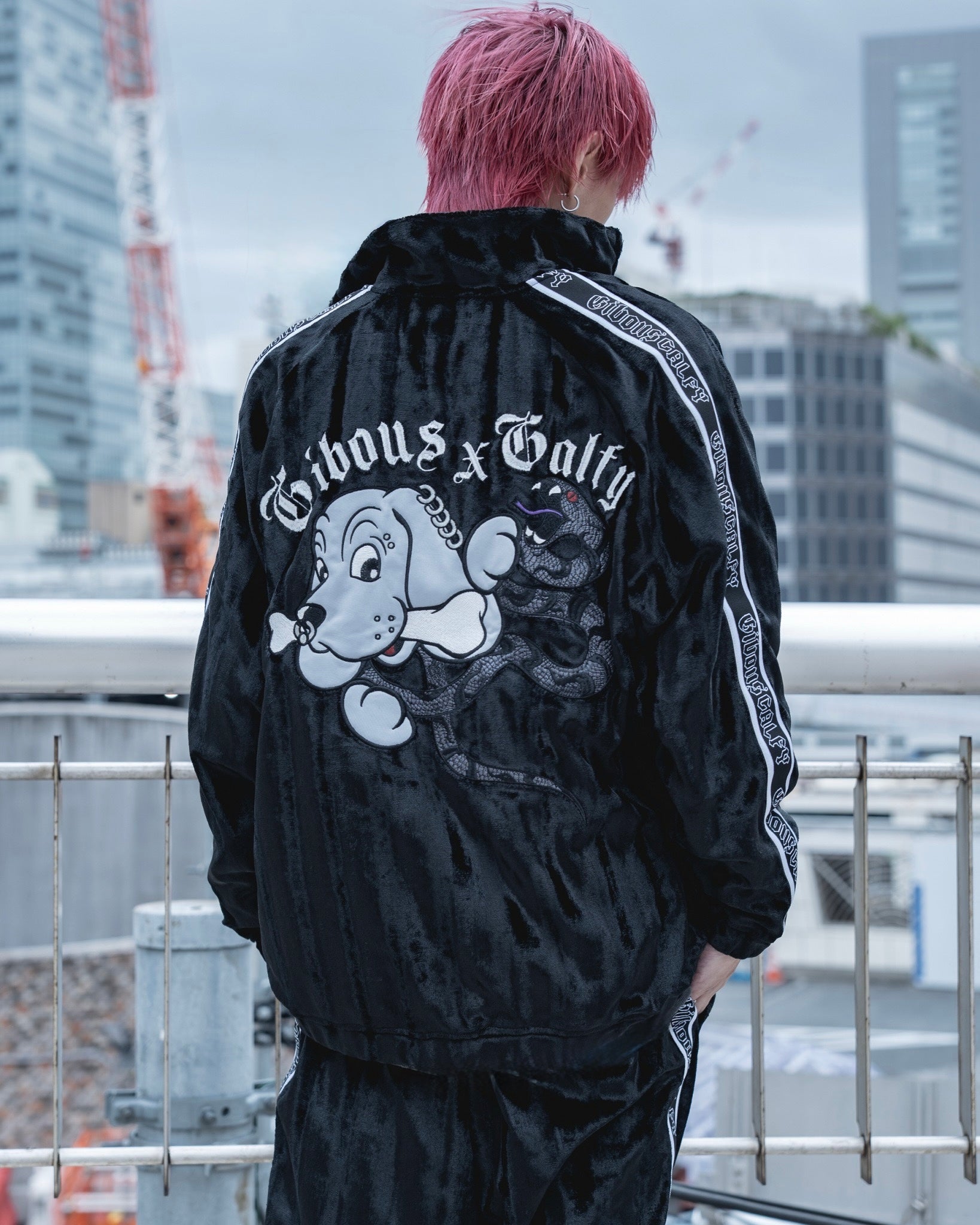 【受注生産】gibous×GALFY velour track jacket set up