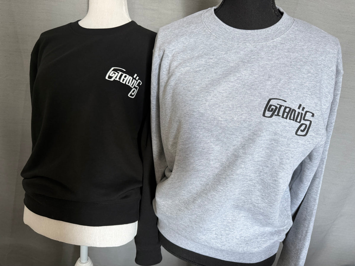 gibous script logo sweat black