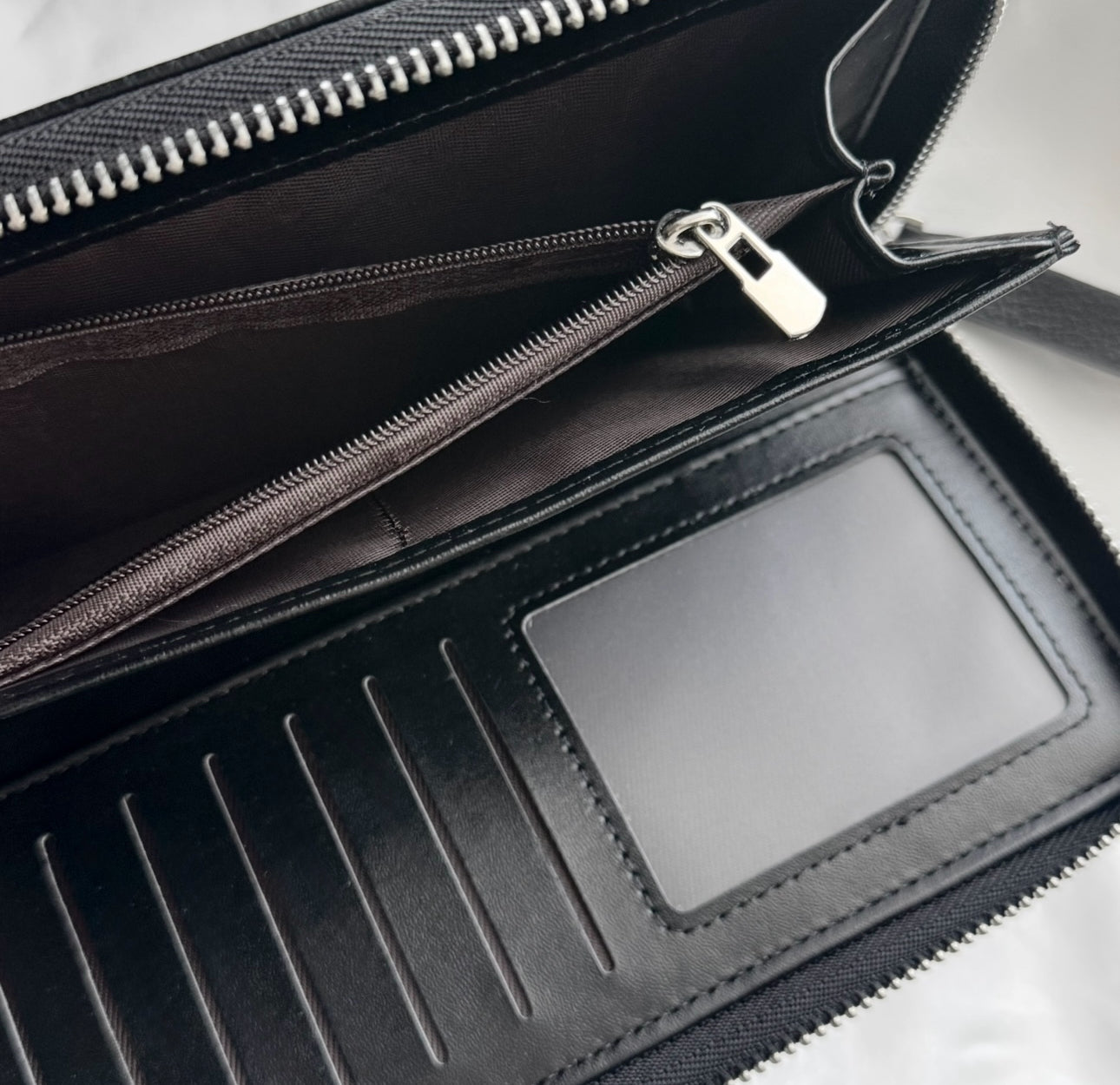 gibous Large black cross wallet