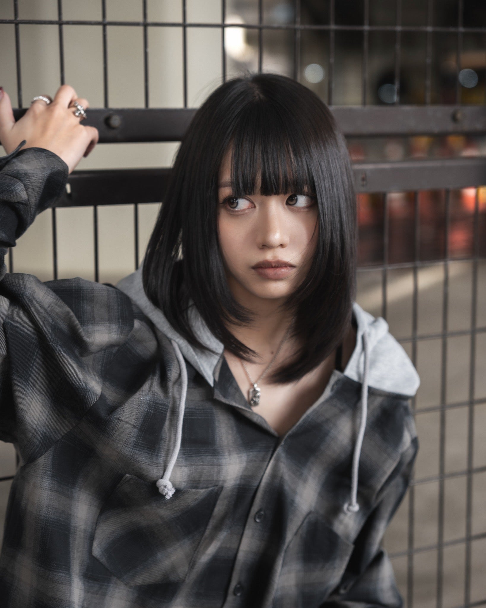 【再販】gibous snake scorpion check shirt hoodie