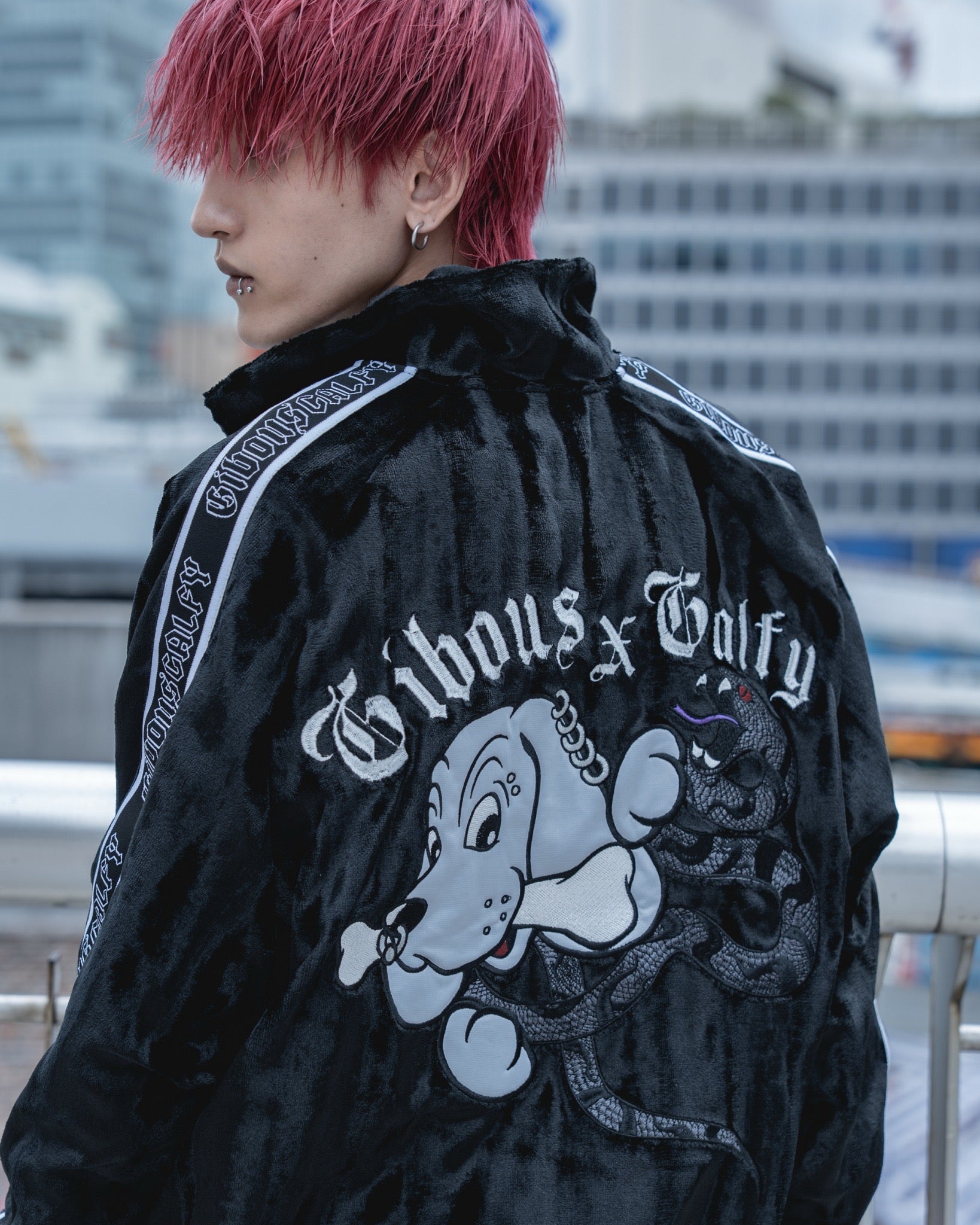 【受注生産】gibous×GALFY velour track jacket set up