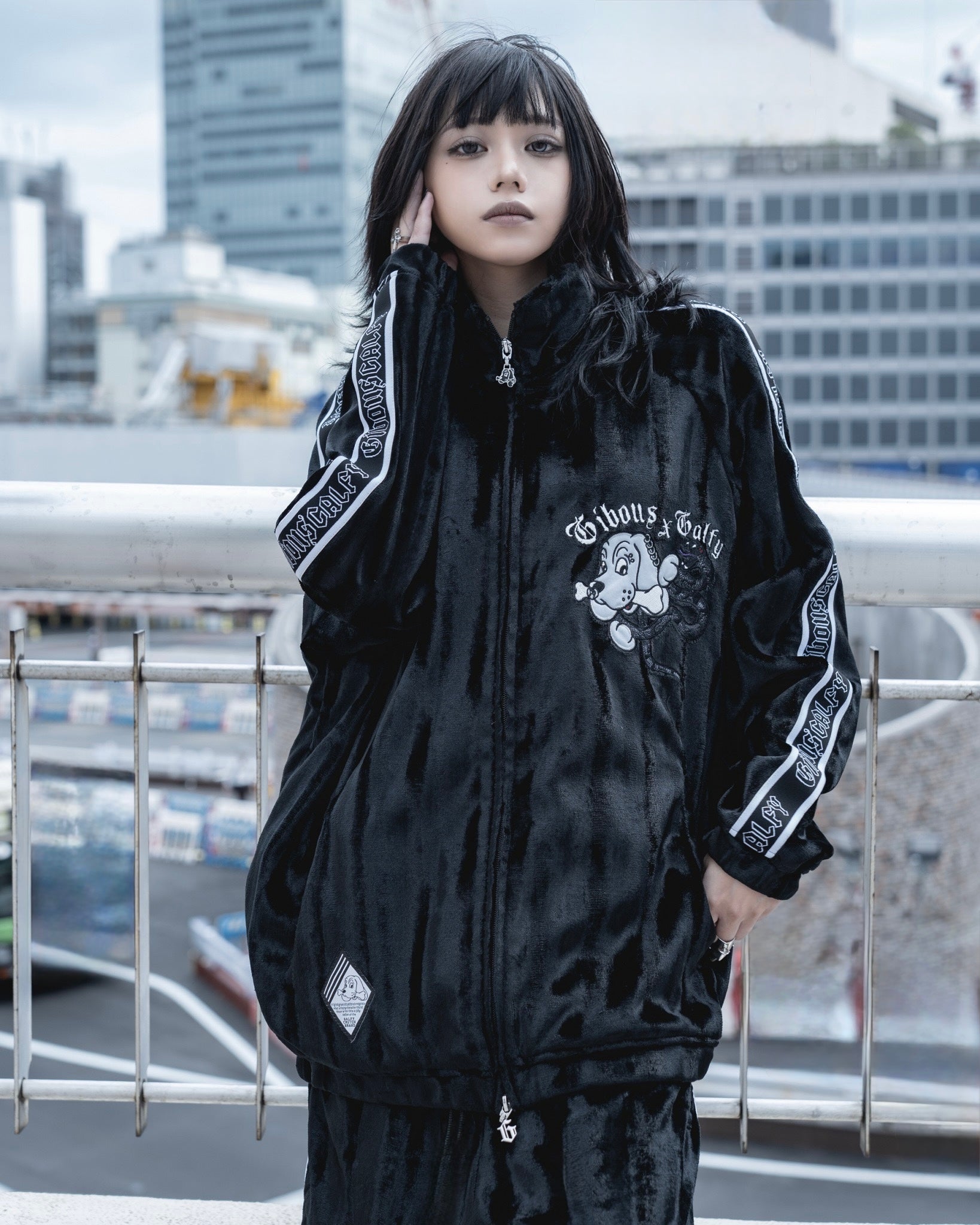 【受注生産】gibous×GALFY velour track jacket set up