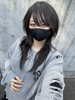 gibous snake cross wappen damage knit gray