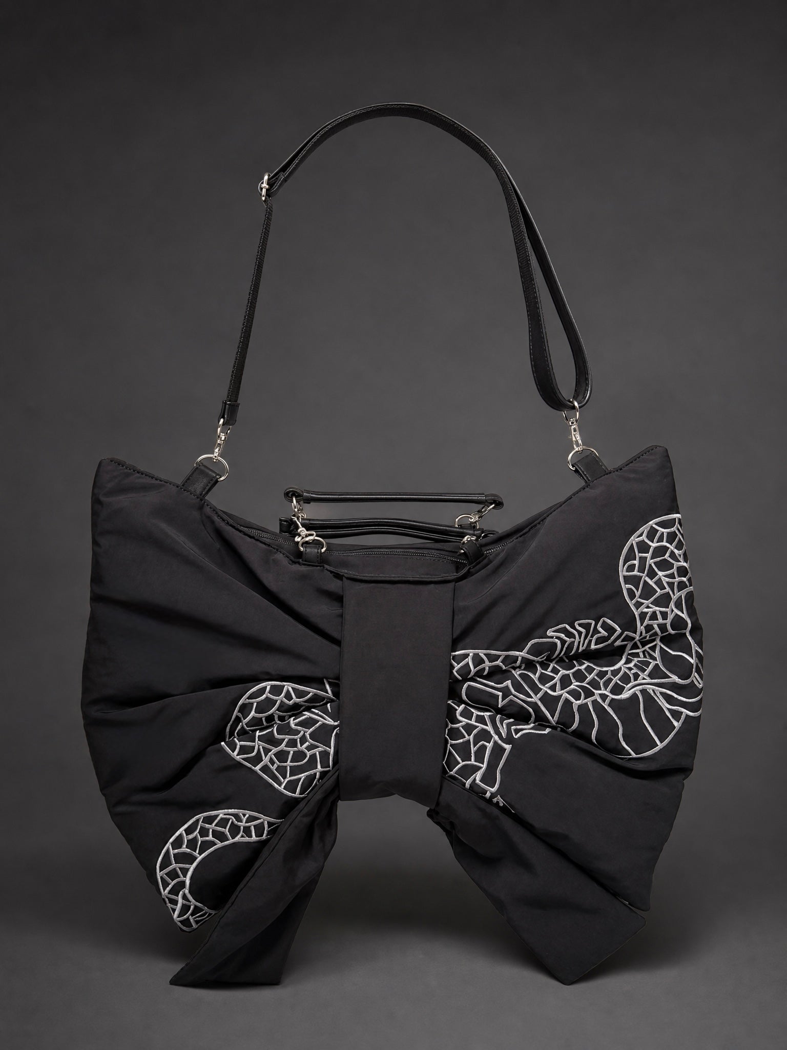gibous snake scorpion ribbon bag