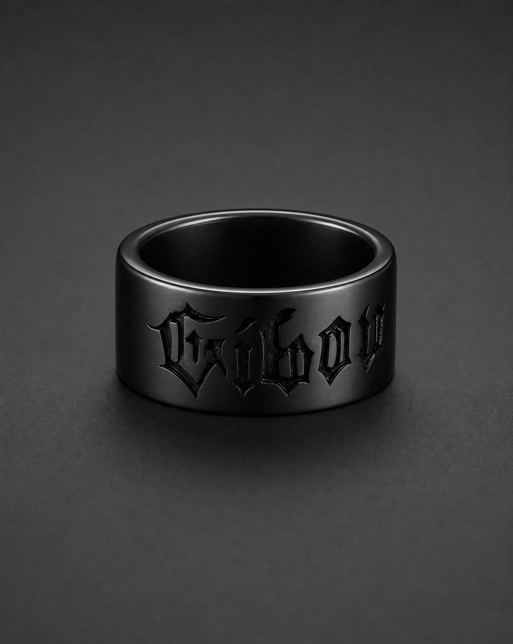 gibous gothic logo ring black