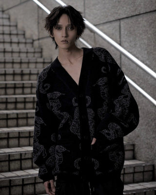 gibous snake scorpion pattern cardigan