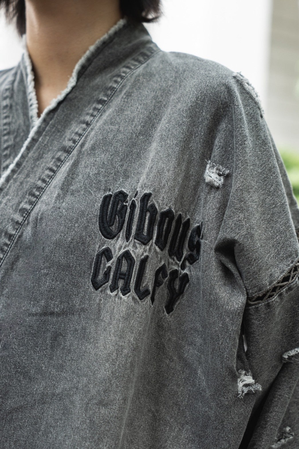 【受注生産】gibous×GALFY snake dog denim jinbei grey