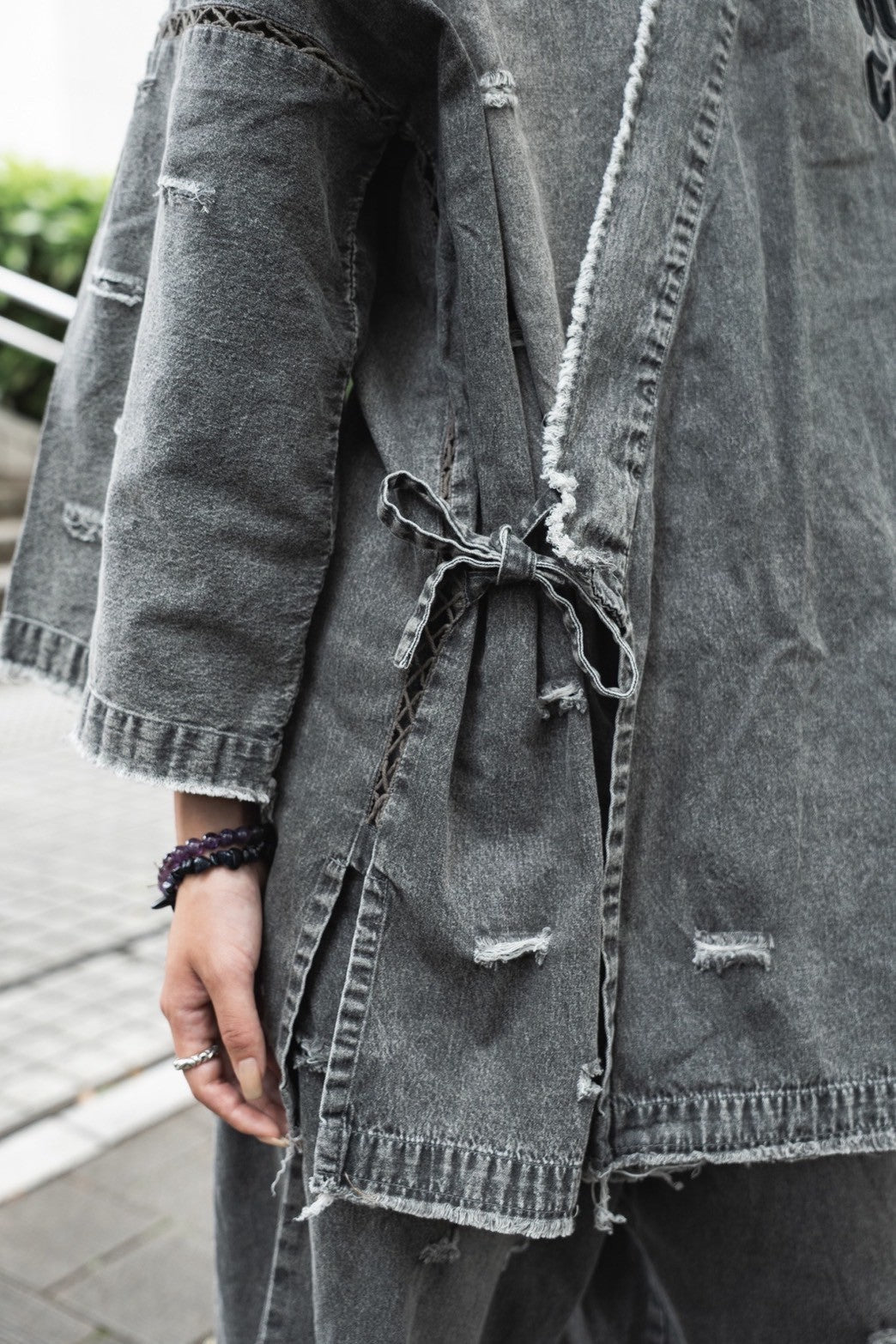 【受注生産】gibous×GALFY snake dog denim jinbei grey