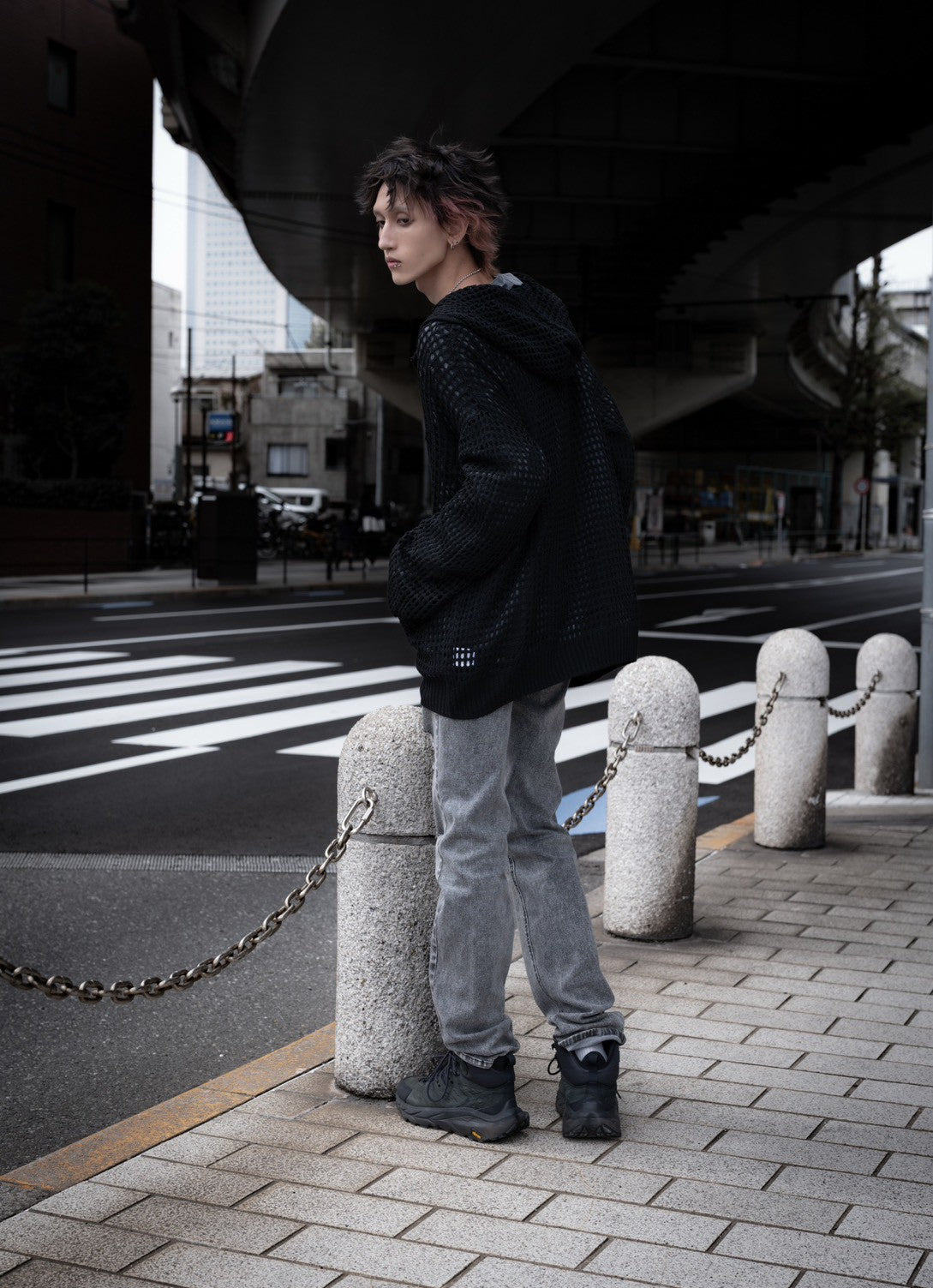 【再販】gibous cross snake mesh parker