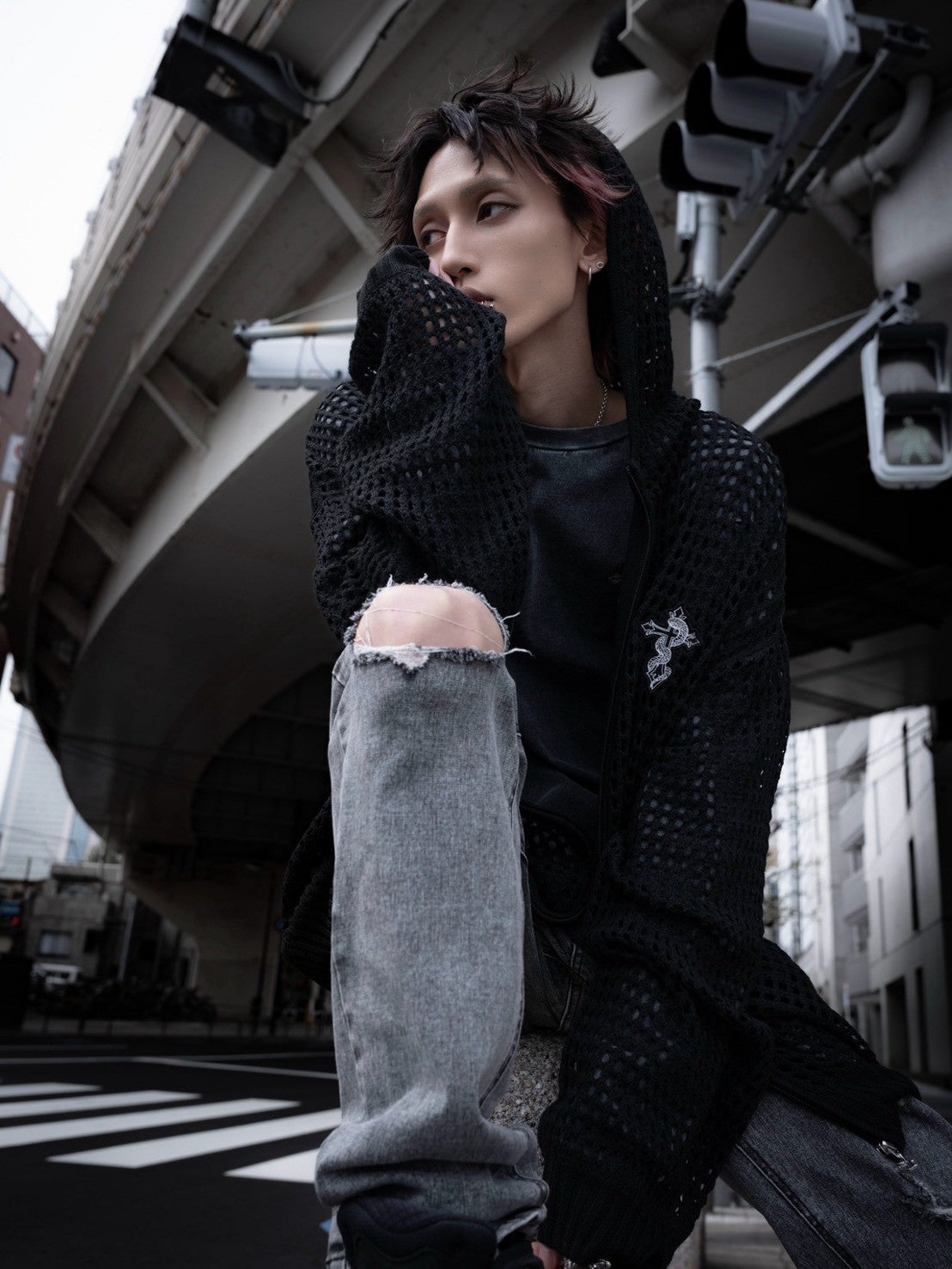 【再販】gibous cross snake mesh parker