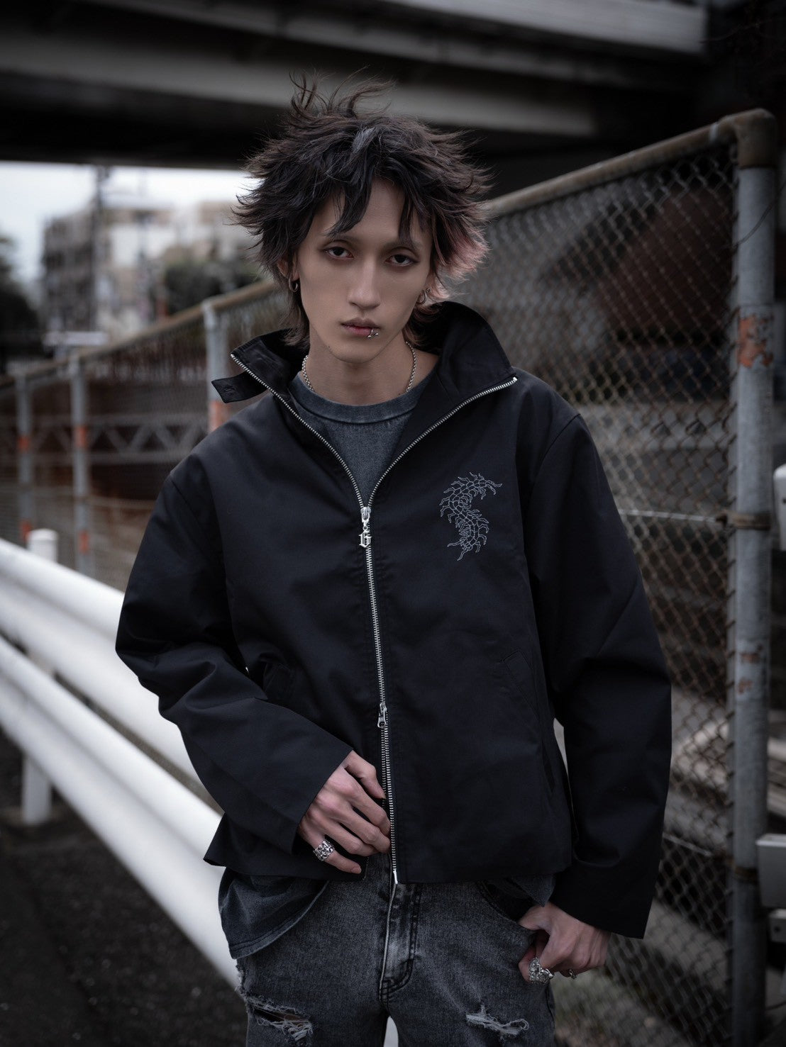 gibous button centipede jacket