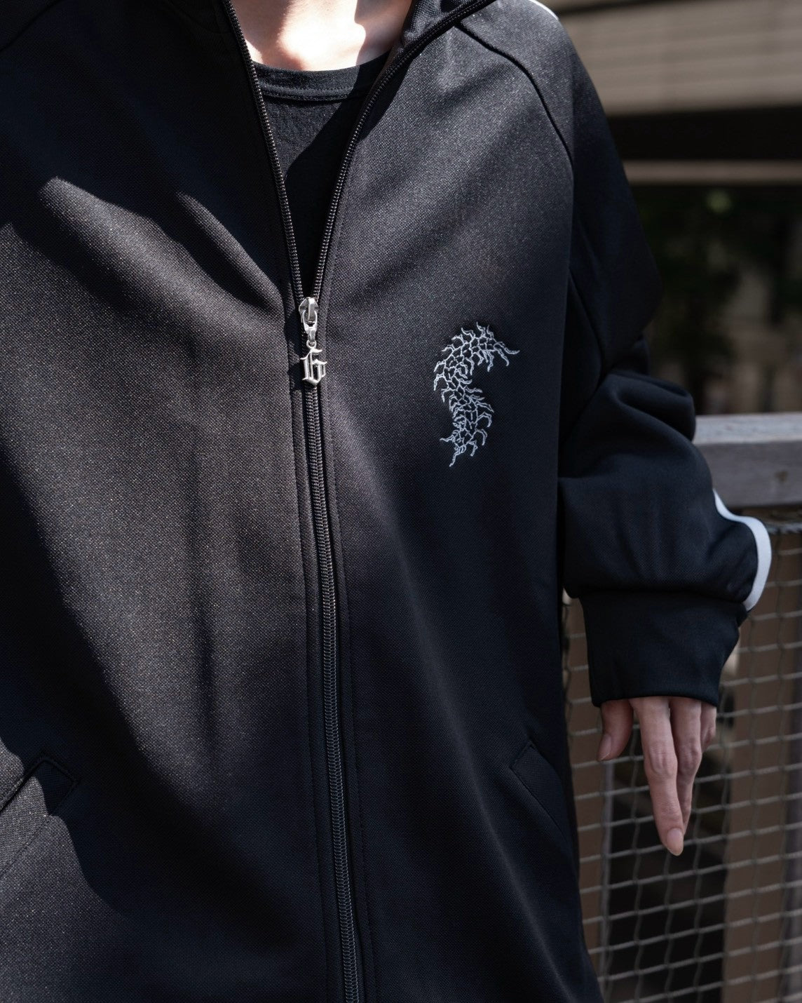 gibous centipede track jacket dark