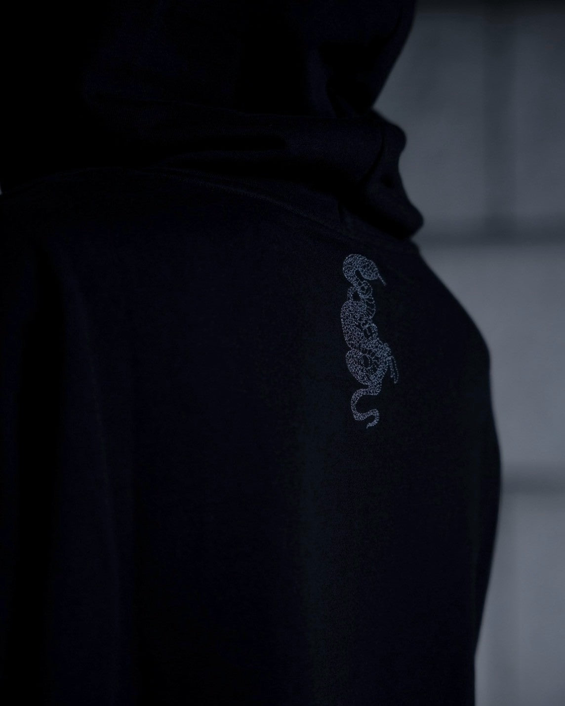 gibous gothic logo leopard print hoodie black