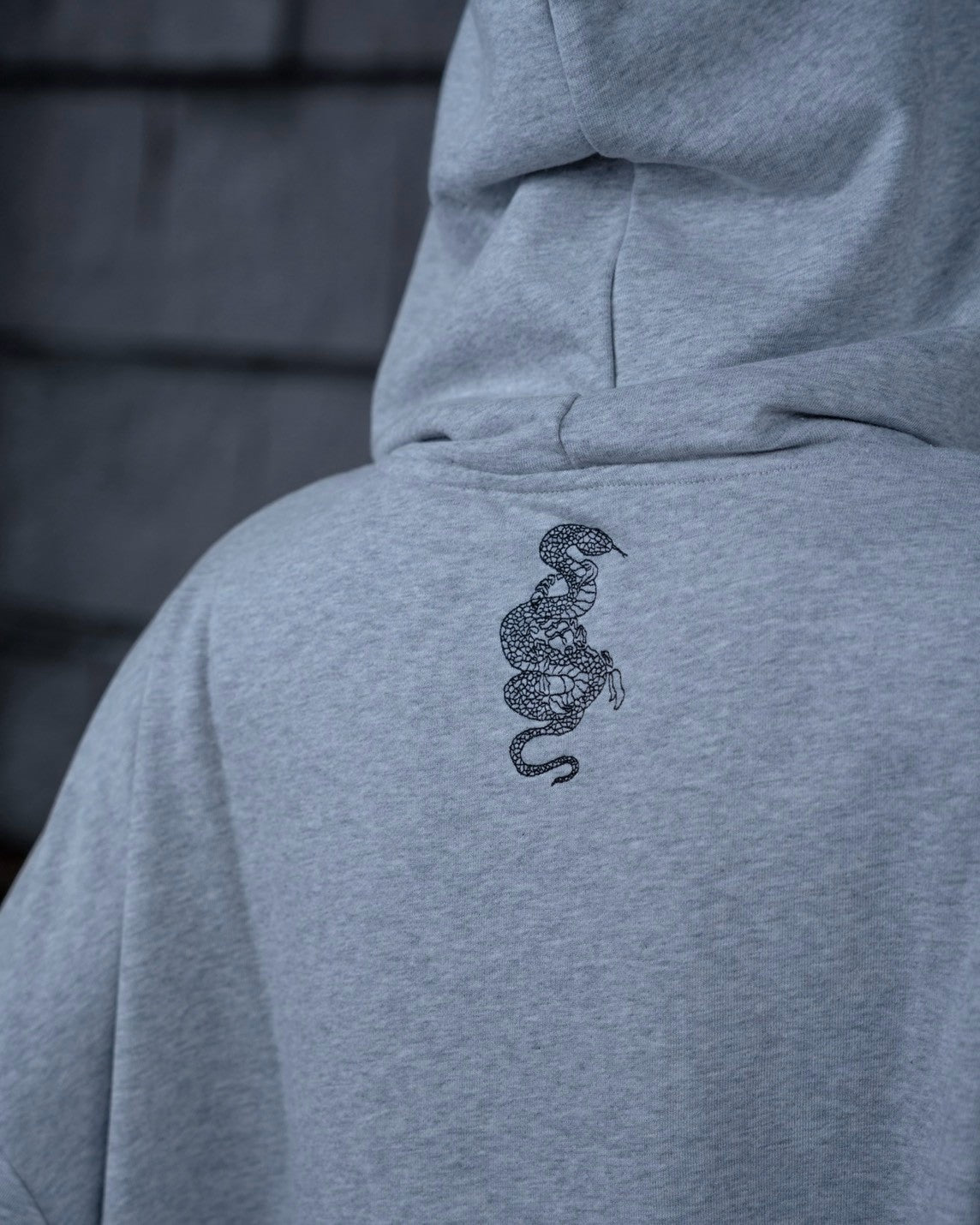 gibous gothic logo leopard print hoodie gray