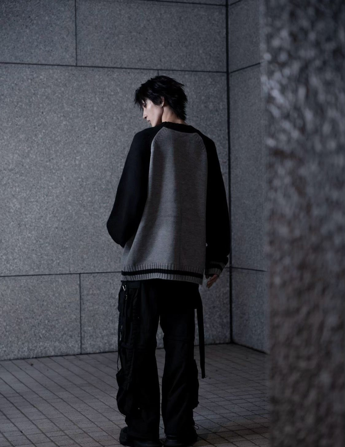 gibous G knit neck raglan knit  jacket