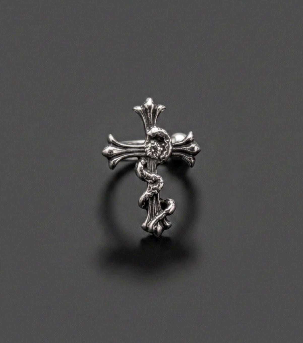 gibous snake cross ear cuff