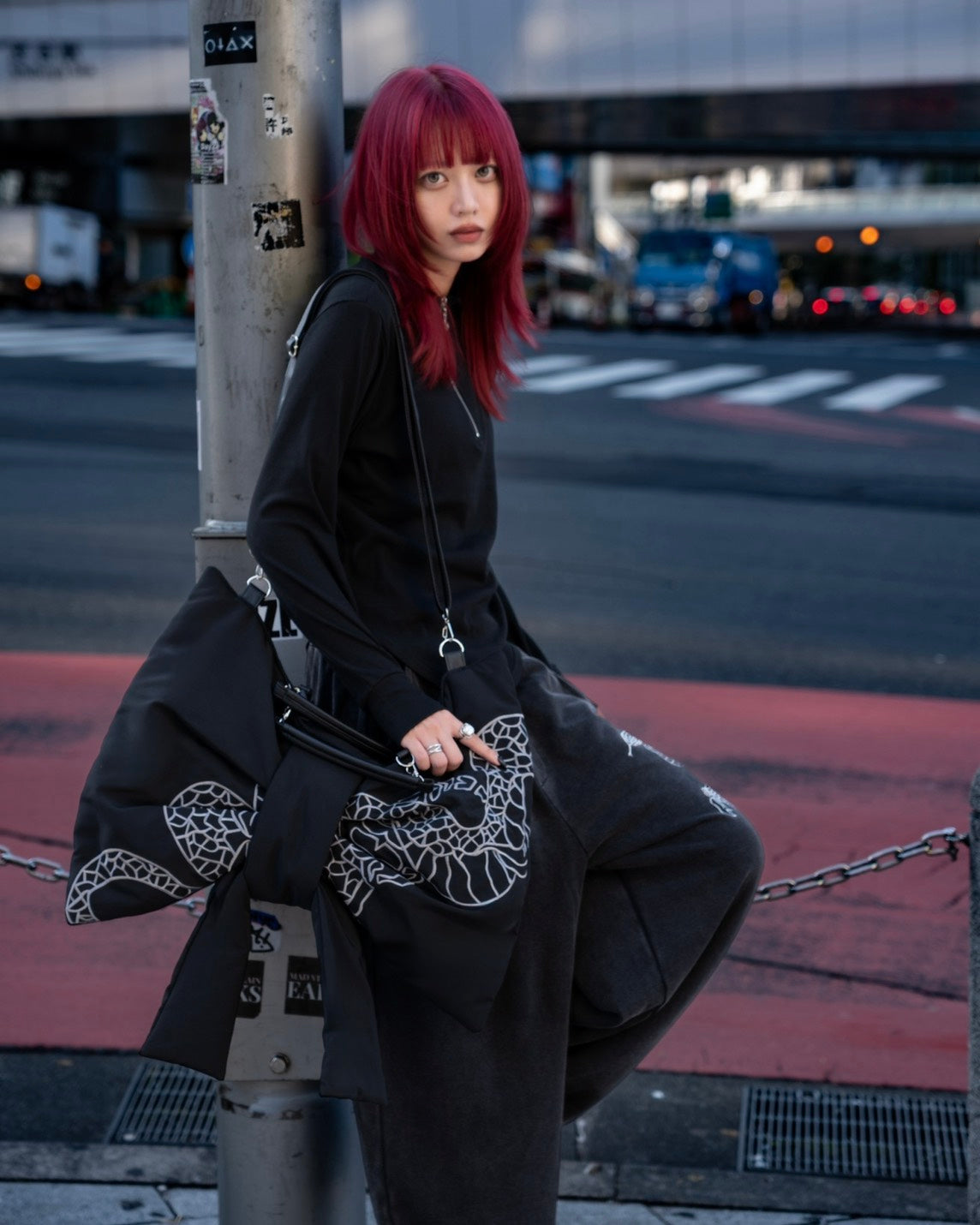 gibous snake scorpion ribbon bag