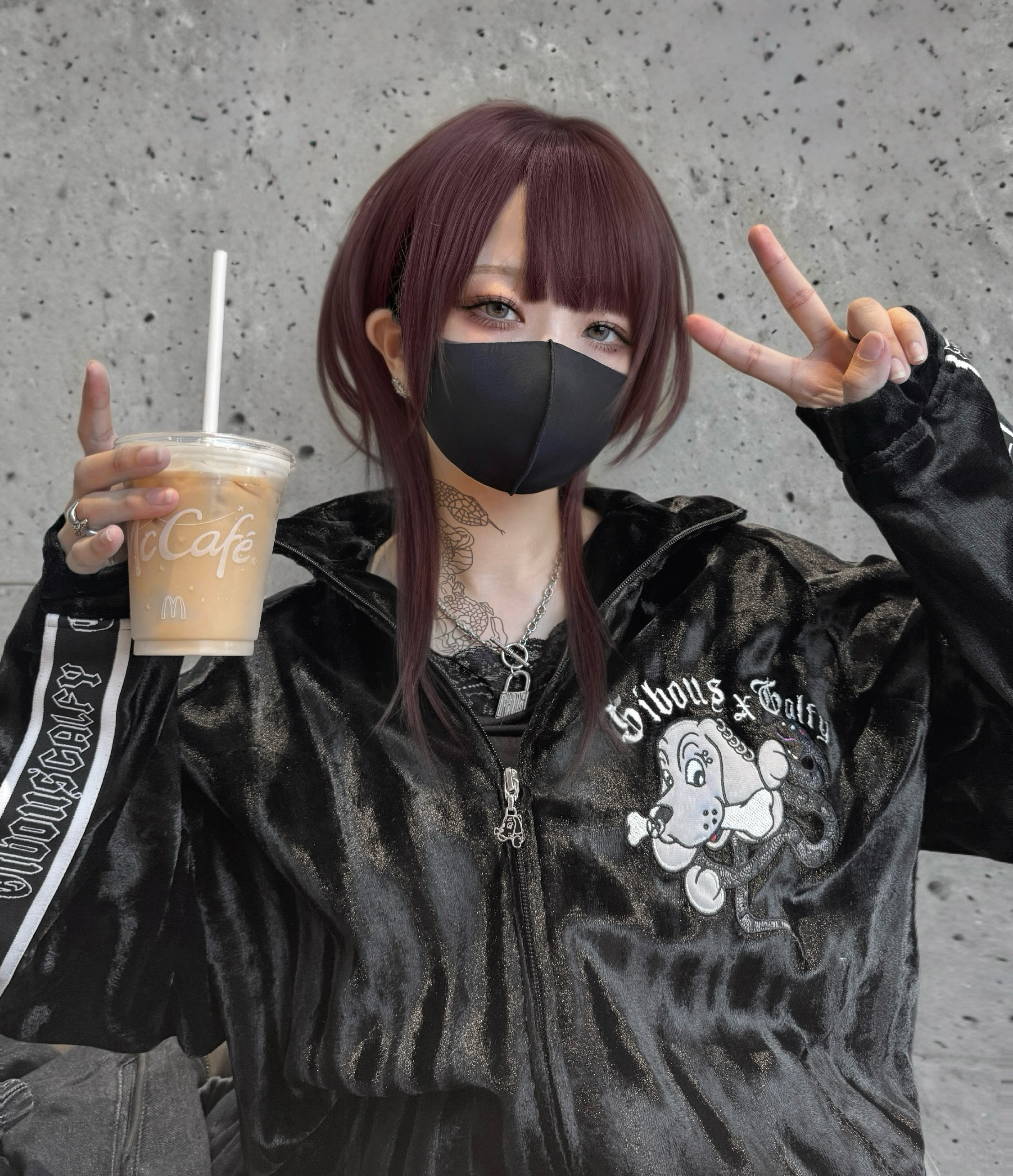 【受注生産】gibous×GALFY velour track jacket set up