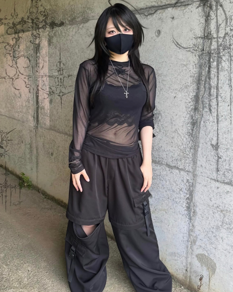 パンツ GIBOUS SCORPION ZIPPER CARGO TROUSERS 再販】gibous scorpion zipper cargo trousers black