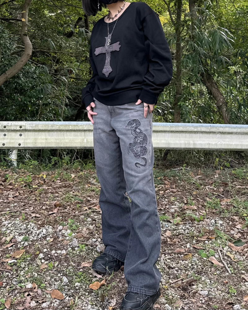 【再販】gibous snake scorpion smokey gradation denim