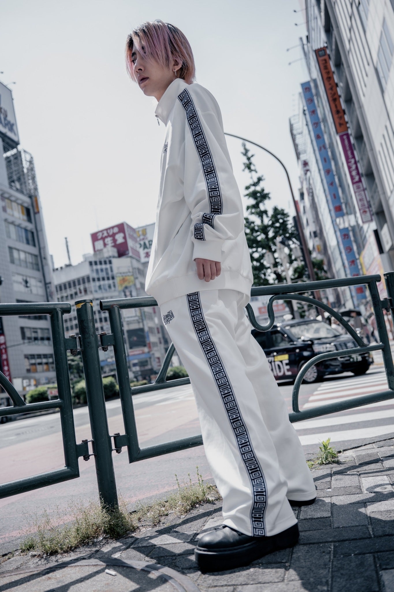 gibous×lhp logo jersey white pants – gibous.official