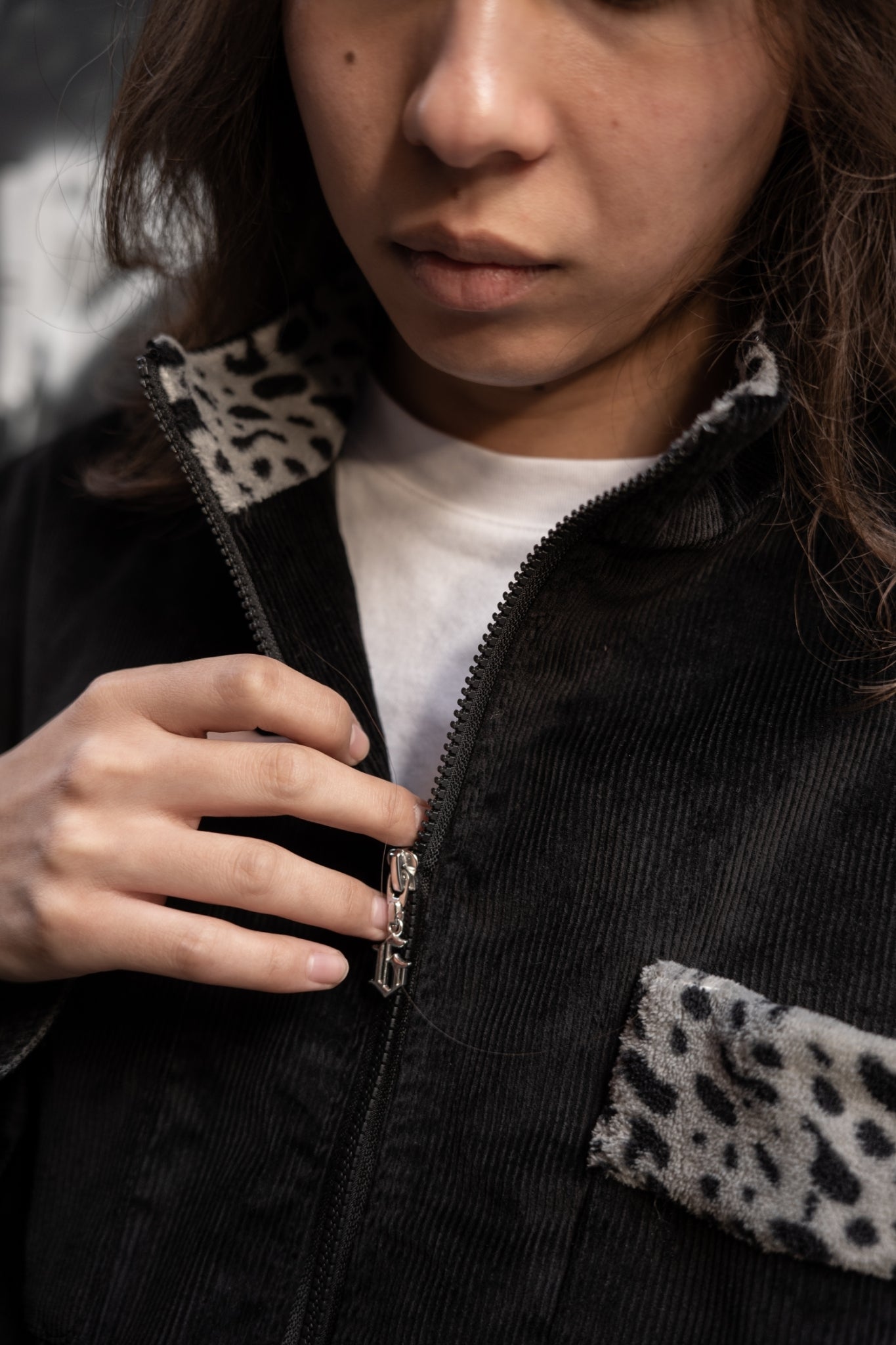 gibous corduroy leopard jacket