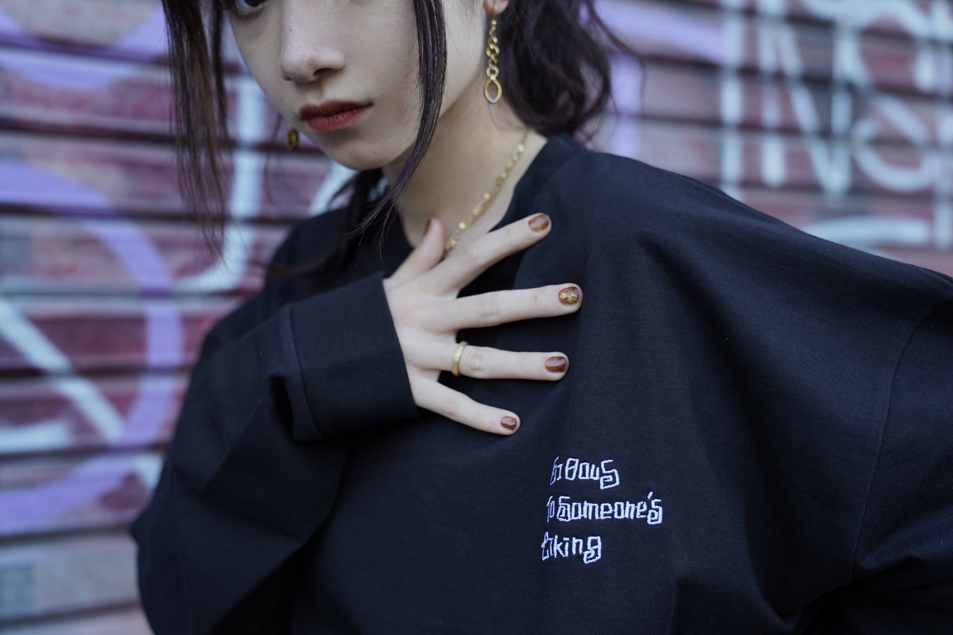 gibous longsleeve T black 誰かの好きに