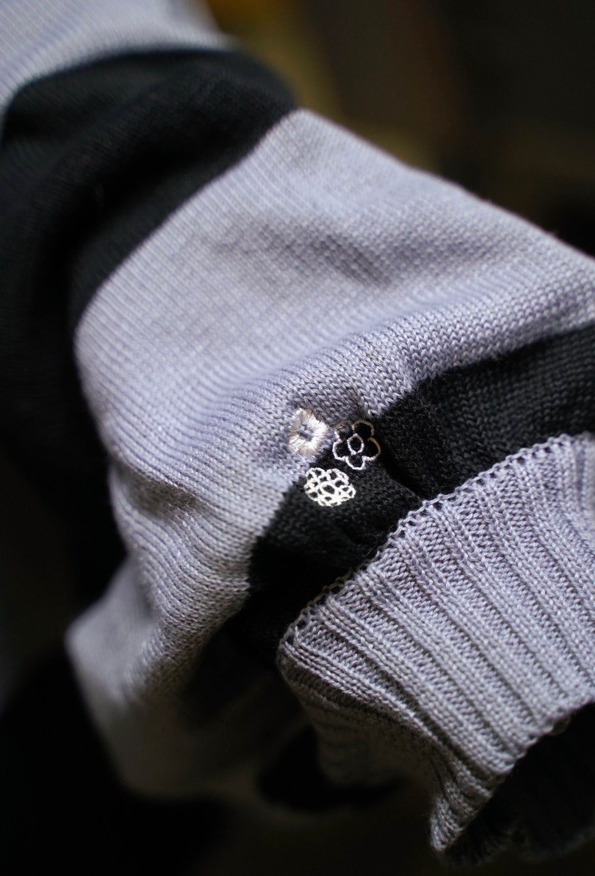 【再販】gibous border knitpolo gray×black