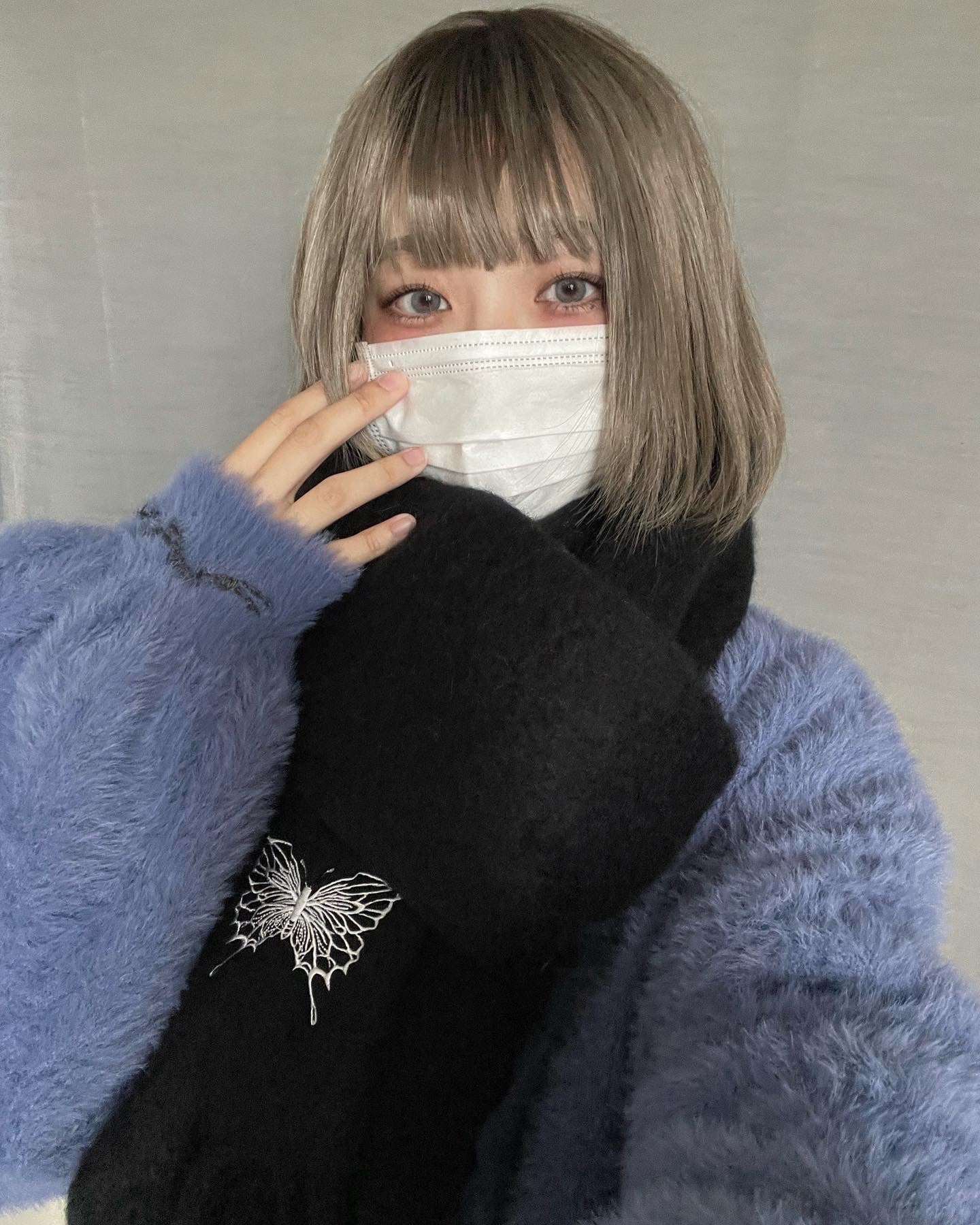 【再販】gibous fluffy scarf black