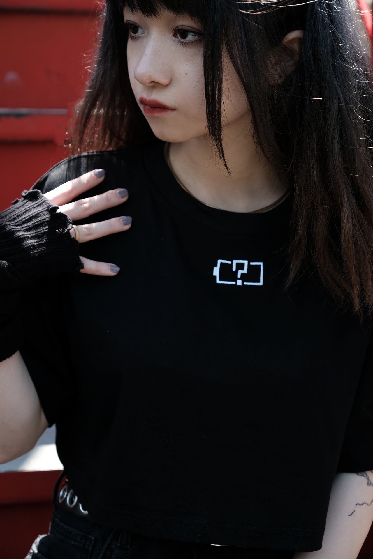 gibous battery cropped T-shirt black