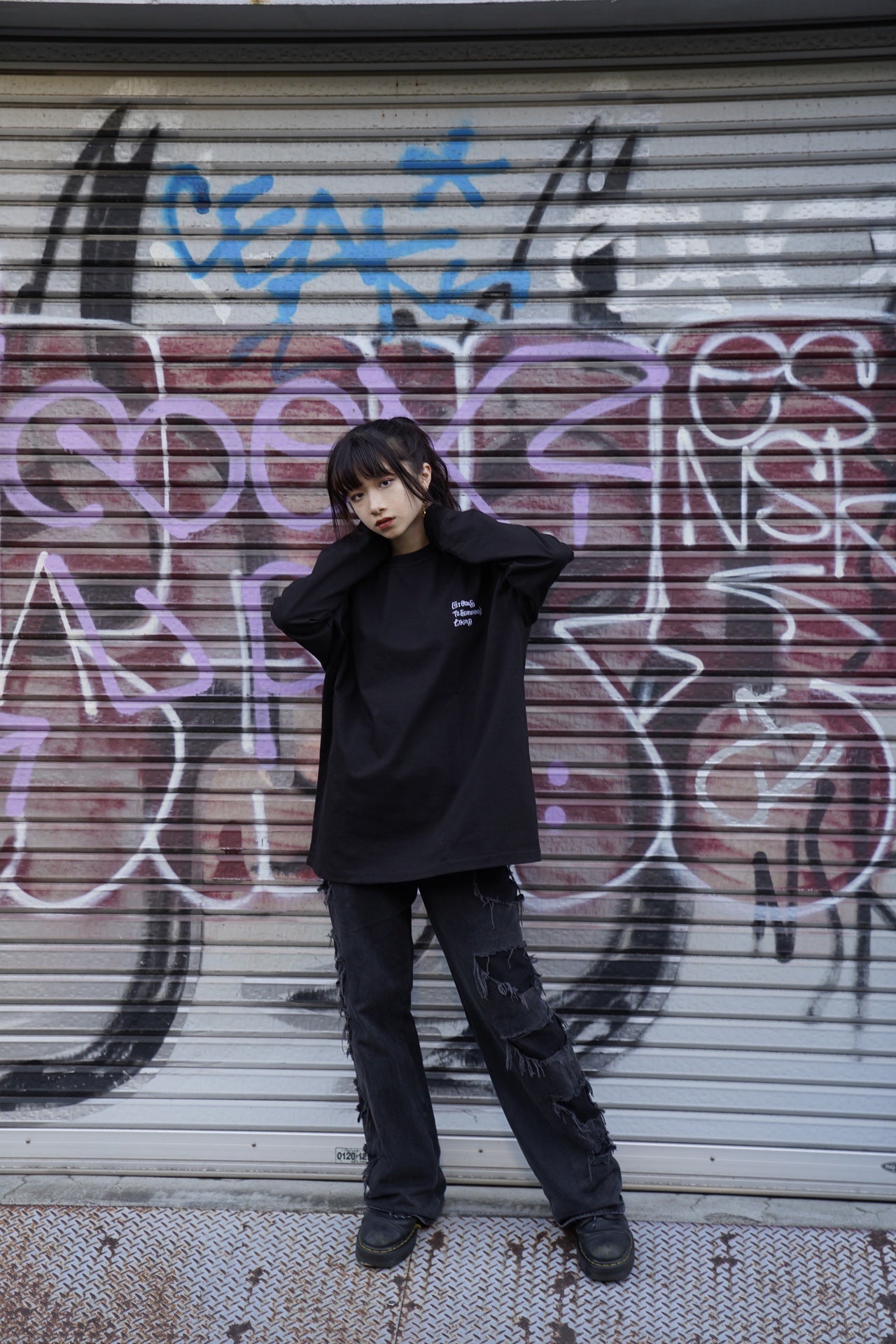 gibous longsleeve T black 誰かの好きに