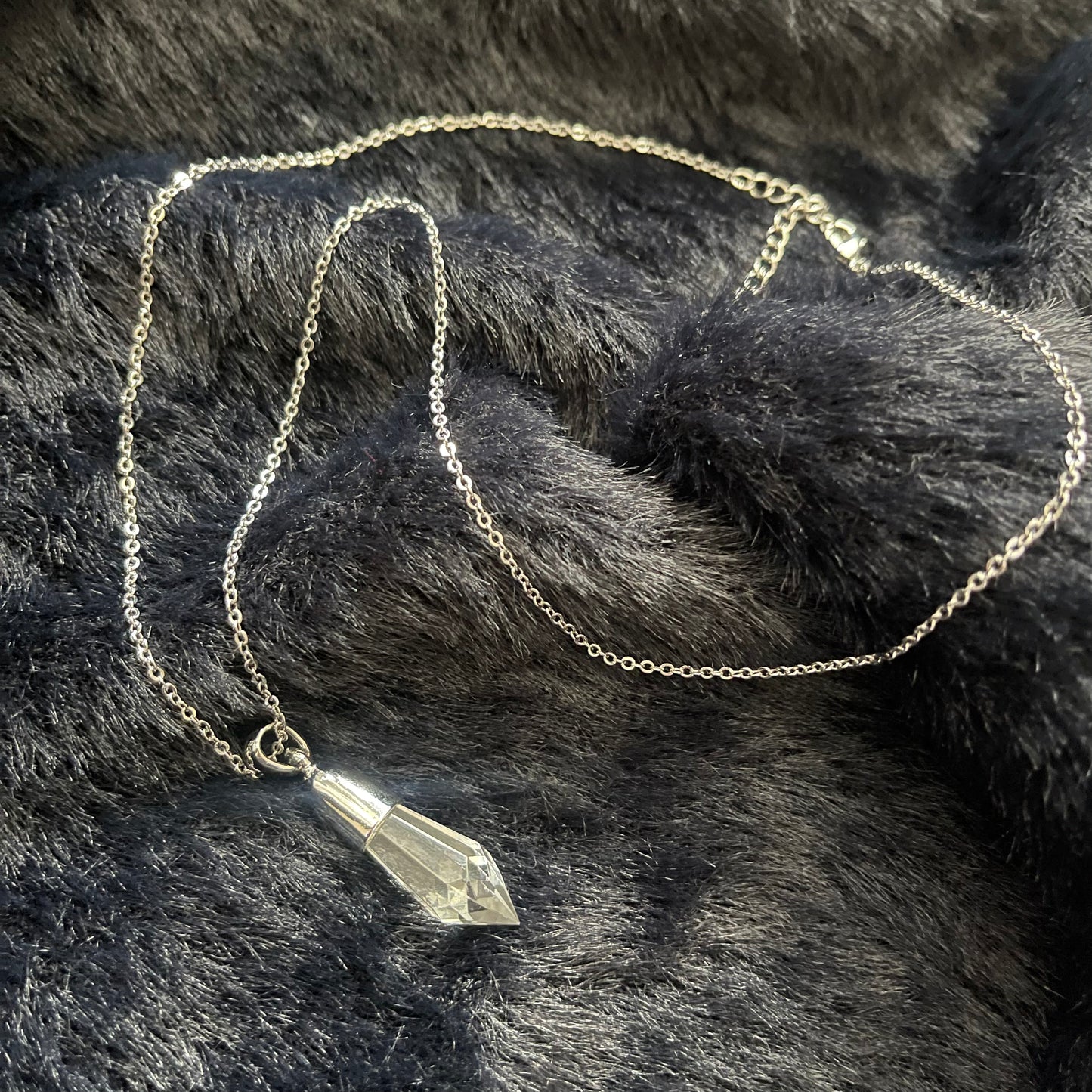 gibous crystal necklace half