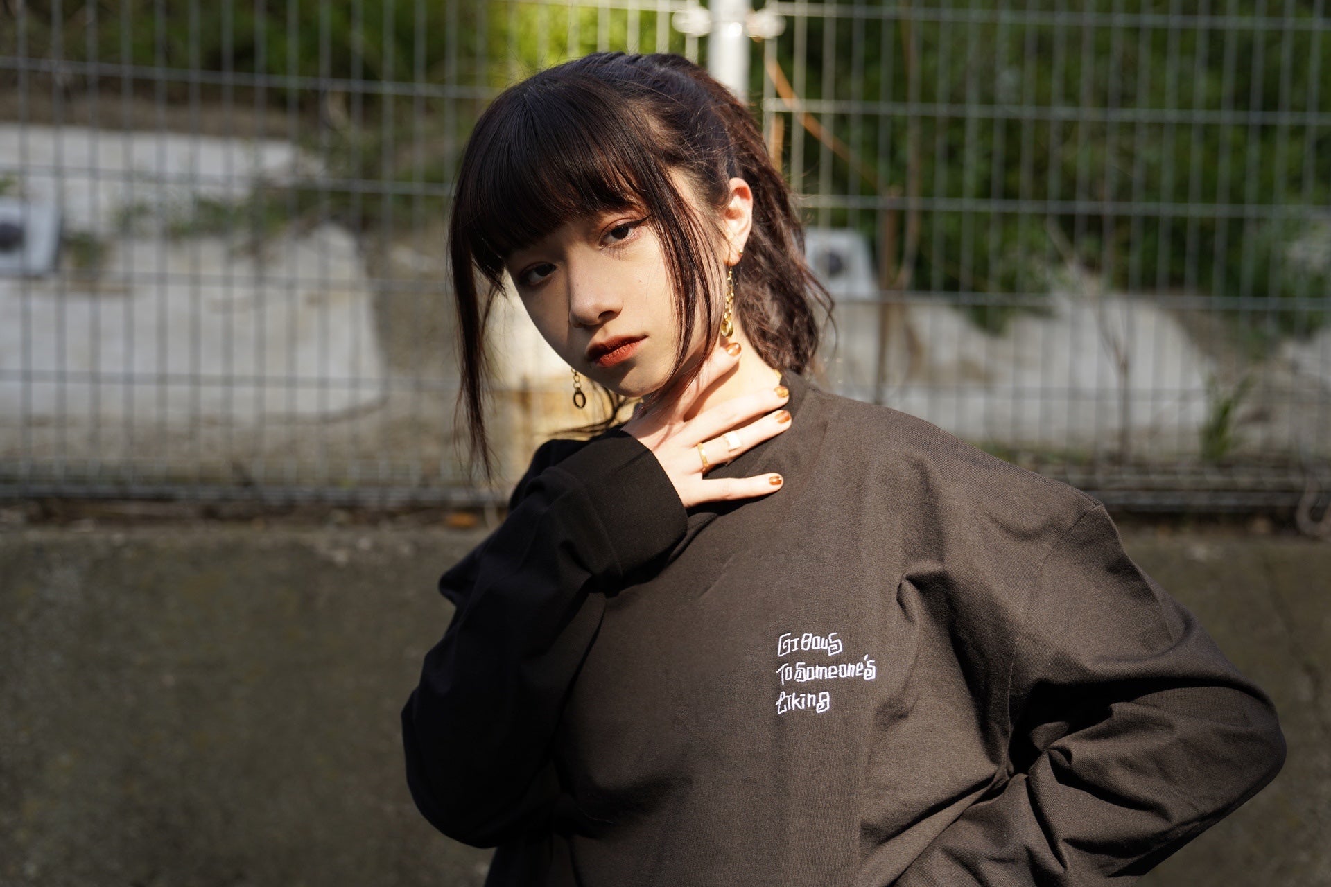 gibous longsleeve T black 誰かの好きに