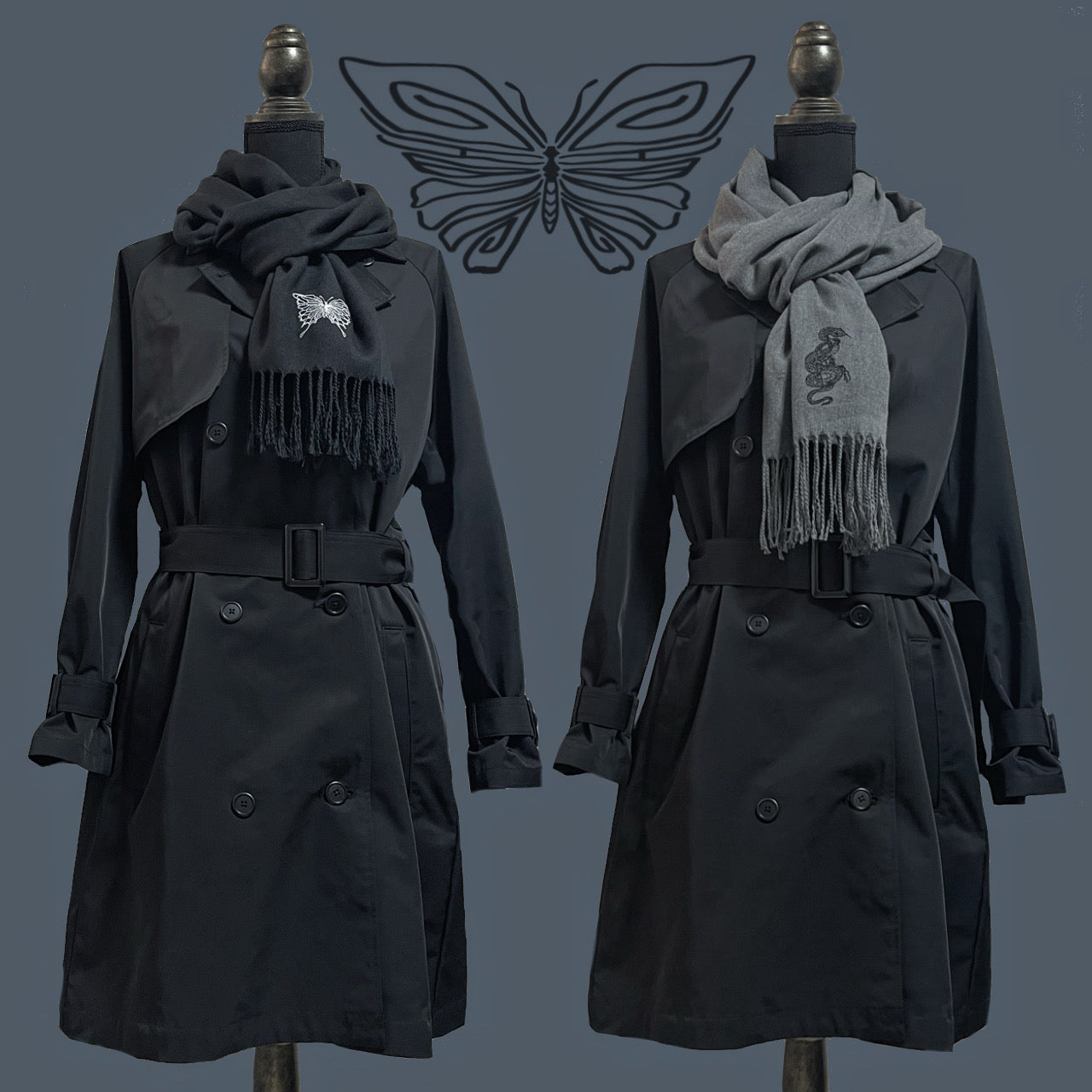 gibous butterfly trench coat