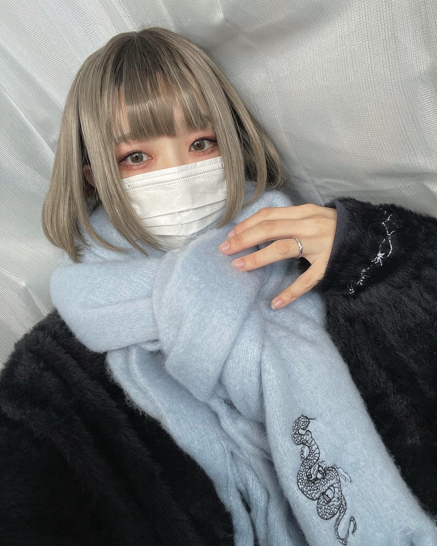 【再販】gibous fluffy scarf baby blue